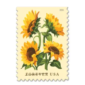 Forever Stamps 2026 Sunflowers-Floral Collection, First-Class Postage